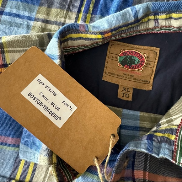 NEW! Men’s Boston Traders Long Sleeve Plaid Button Down Shirt Size XL W/Tags - Picture 5 of 6
